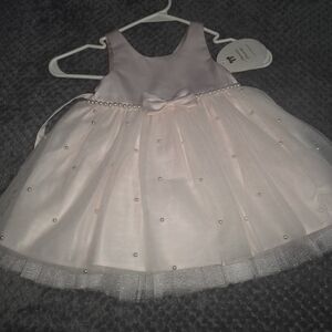 Baby Blush Tulle Pearl Party Dress